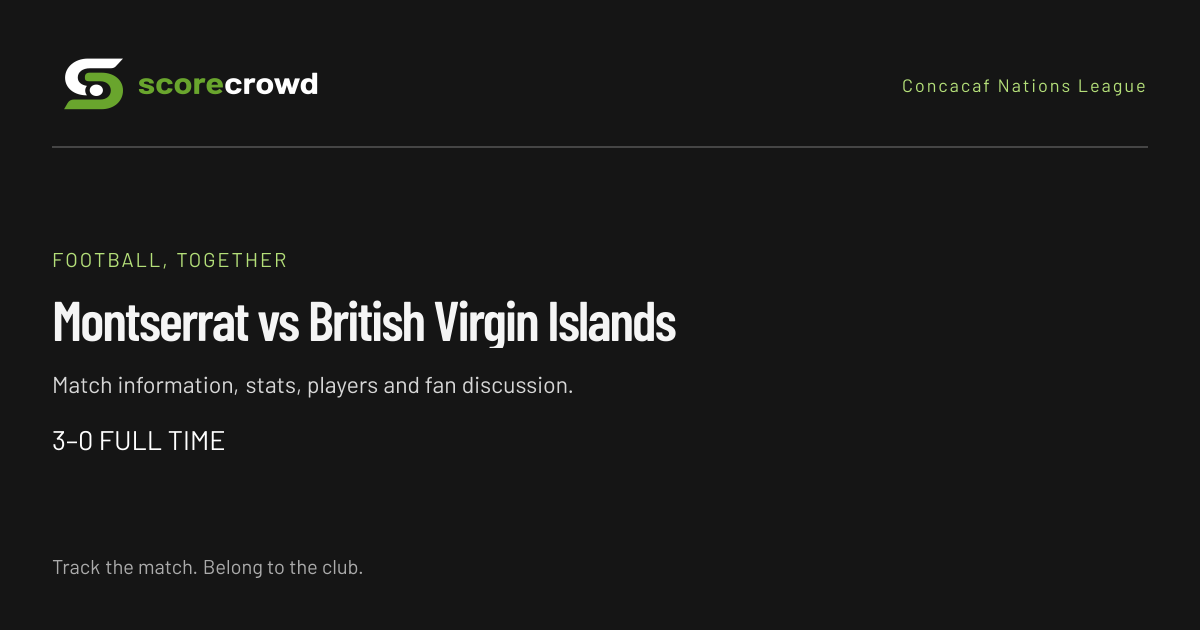Montserrat vs British Virgin Islands | scorecrowd